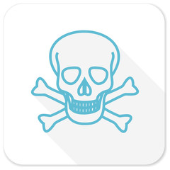 skull blue flat icon