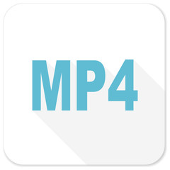 mp4 blue flat icon