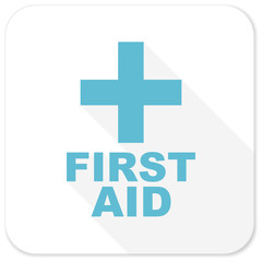 first aid blue flat icon