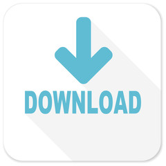 download blue flat icon