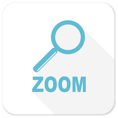 zoom blue flat icon