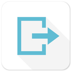 exit blue flat icon