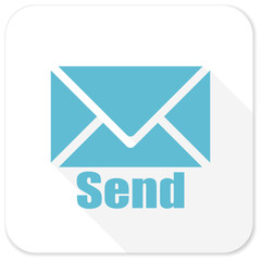 send blue flat icon