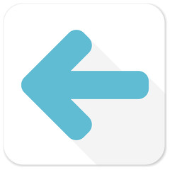 left arrow blue flat icon