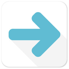 right arrow blue flat icon