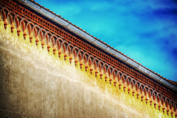 detail of a building cornice in hdr