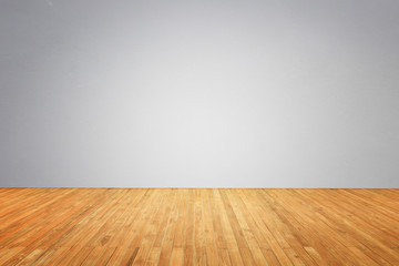 Empty top of wooden floor and natural stone wall