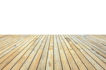 Close up old wooden flooring isolated on white