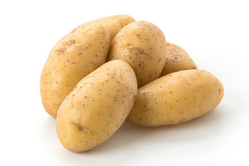 fresh potato on white background