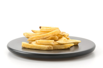 french fries on white background