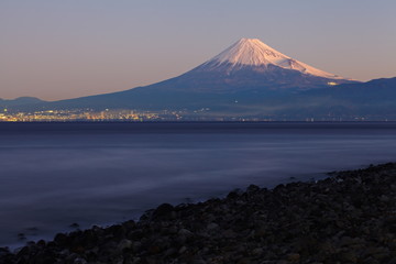 Mountain Fuji and the ocean at Shuzuoka prefecture