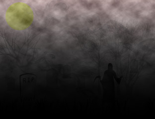 Fototapeta na wymiar Halloween theme with dark background