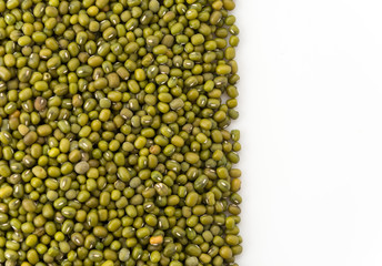 green beans on white background