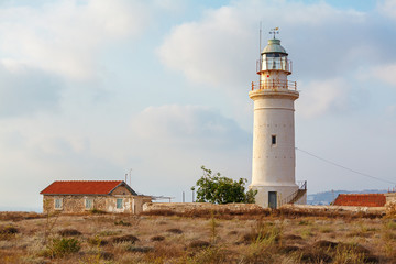 Fototapeta na wymiar Historic Lighthouse at Paphos, Cyprus