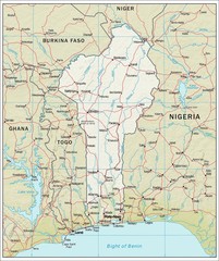 Benin physiography map