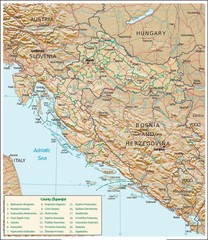 Obraz premium Croatia physiography map