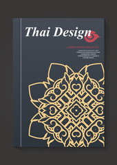 Thai art Pattern Flyer design Vector Layout in A4 size