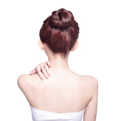 Naklejka premium beautiful woman back view