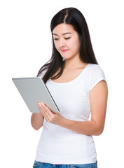 Woman use of the tablet pc