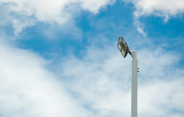 street lamp in cloudy and blue sky background