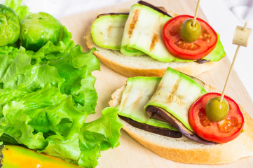 Appetizer with zucchini and eggplant