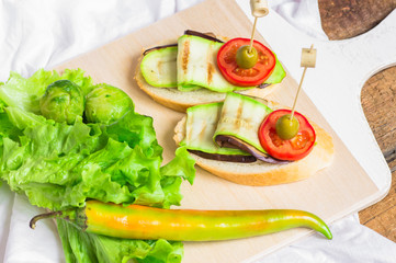 Appetizer with zucchini and eggplant