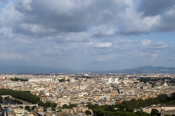 Fototapeta na wymiar View from the Dome of St. Peter's Basilica in the Vatican City,