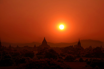 Bagan in Sunset.