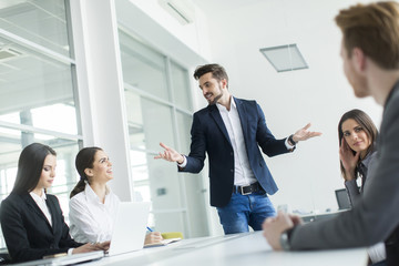 Young people working in the office