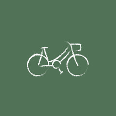Bicycle icon drawn in chalk.