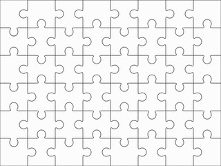 Jigsaw puzzle blank 6x8 elements, fourty-eight vector pieces.