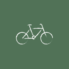 Fototapeta premium Bicycle icon drawn in chalk.