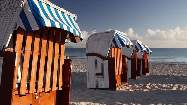 Morning on the beach in Binz, Ruegen Island, Germany