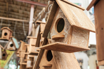 diverse wooden house of bird.