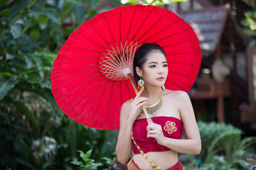 Thai Woman In Traditional Costume