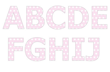 Polka dot pattern on english character
