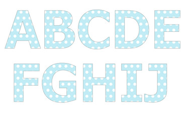 Polka dot pattern on english character
