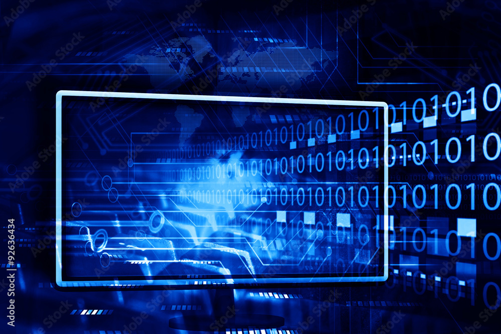 Poster digital background of communication technology.