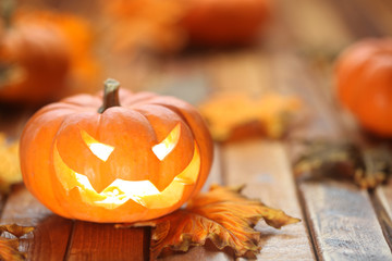 Obraz premium Halloween jack o' lantern background