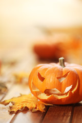 Halloween jack o' lantern background