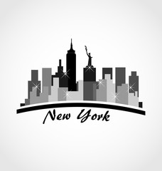 New York city skyline buildings logo