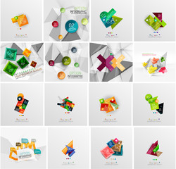 Set of abstract geometric infographic banner templates