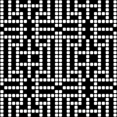 Fototapeta premium Geometric black and white square seamless pattern, illustration for use in your creative projects
