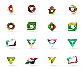 Set of various geometric icons -  rectangles triangles squares
