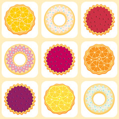 Fototapeta premium Fruit Pies Seamless Pattern