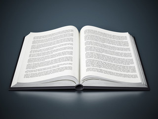 Fototapeta premium Open book with fictitious text