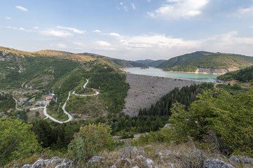 Fototapeta premium Uvac Hydro Dam and reservoir with Power Station