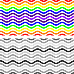  Colorful curvy seamless pattern vector Illustration 