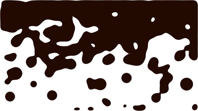 Chocolate or dark brown paint liquid splashes collide in slow