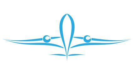 samolot wektor logo - obrazy, fototapety, plakaty